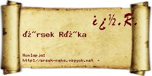 Érsek Réka névjegykártya